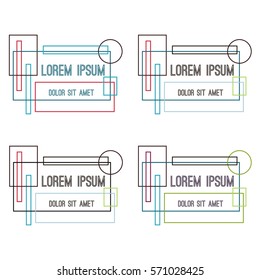 Color geometrical frames for Your design. Vector logos. Suprematism. Illustration. Business card