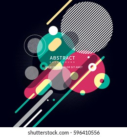 Color  Geometry intersection background using various shapes
