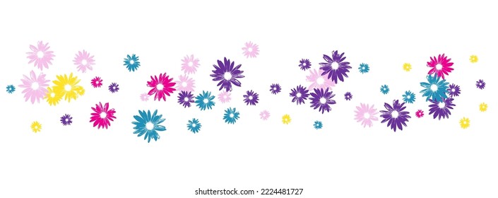 Color Gerbera Background White Vector. Daisy Sweet Illustration. Pink Chamomile Holiday. Artistic Design. Sophistication Purple Garden.