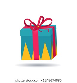 color gift 3D vector illustration isolated on white background