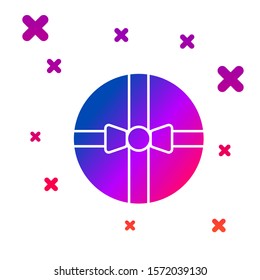 Color Gift box icon isolated on white background. Merry Christmas and Happy New Year. Gradient random dynamic shapes. Vector Illustration