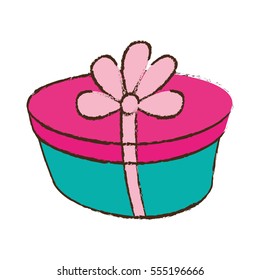 color gift box ribbon new package sketch vector illustration eps 10
