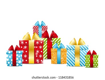 Color  gift boxes - concept of holiday