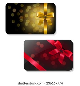 Color Gift Card Set With Gradient Mesh, Vector Illustration