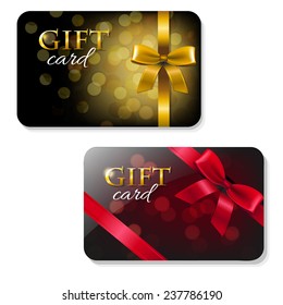 Color Gift Card Set With Gradient Mesh, Vector Illustration