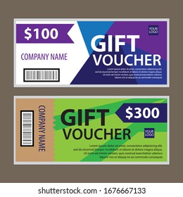 Color gift coupons. Nice vector graphics for discounts, shops, restaurants or cafes etc.