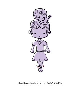 color girl dancing ballet with crown decoration