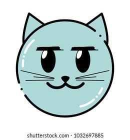 color glad cat face emoji expression
