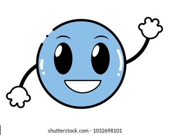 color glad emoji face expression with arms