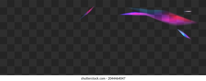 Color Glare Vector Transparent Panoramic Background. Iridescent Spectrum Cool Backdrop. Light Cristal Abstract Texture. Bright Realistic Flash Template.