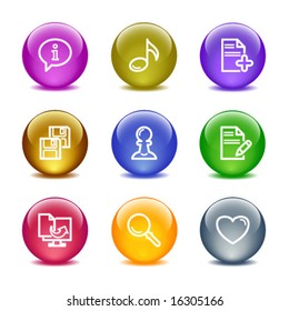 Color glass ball web icons, set 10