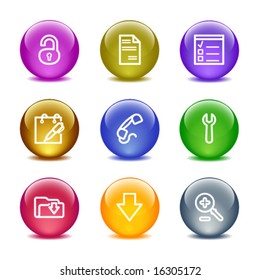 Color glass ball web icons, set 8