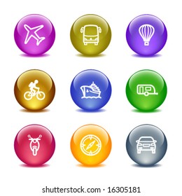 Color glass ball web icons, set 20