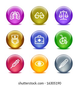 Color glass ball web icons, set 13