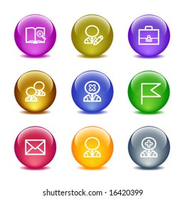 Color glass ball web icons, set 1
