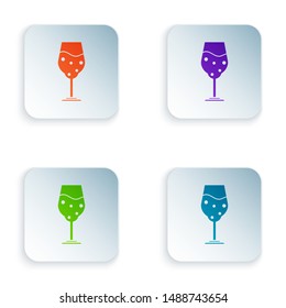 Color Glass of beer icon isolated on white background. Set icons in colorful square buttons. Vector Illustration
