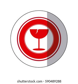 color glass broken emblem icon, vector illustraction design image