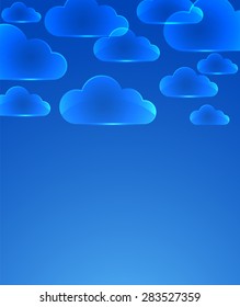 Color glass clouds. Vector background.
