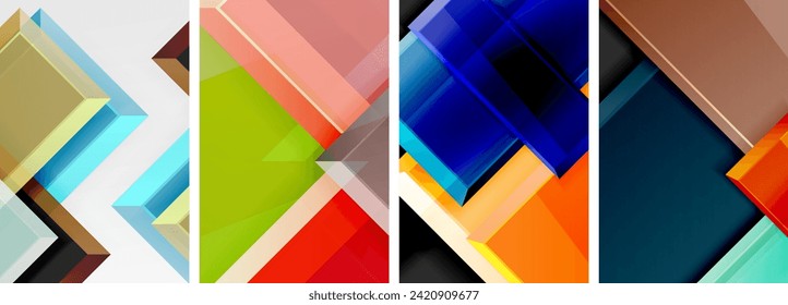 Farbglas-Glossar-Plakatset für Bildschirmhintergrund, Visitenkarte, Abdeckung, Plakat, Banner, Broschüre, Kopfzeile, Website
