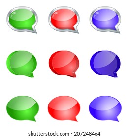 Color glass speech bubbles, vector