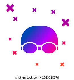 Color Glasses and cap for swimming icon isolated on white background. Swimming cap and goggles. Diving underwater equipment. Gradient random dynamic shapes. Vector Illustration