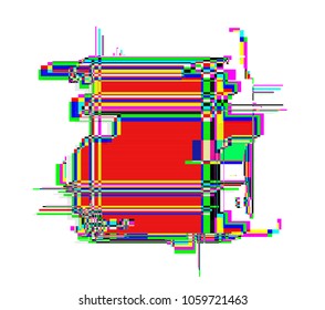Color glitch background. Distortion effects for advertising. Vector illustration.