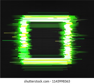 Color glitch background. Distortion effects for advertising. Vector illustration.