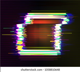Color glitch frame. Distortion effects for advertising. Vector illustration.
