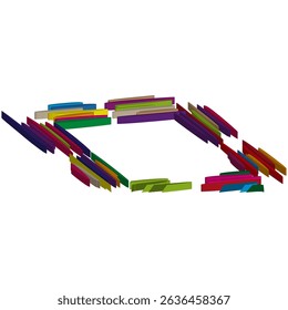 Color glitch shape. Abstract square form. Vector broken pattern. Distorted bar symbol.