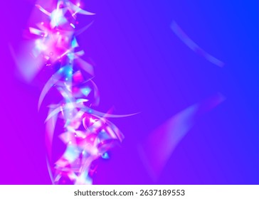 Color Glitter. Blue Laser Confetti. Abstract Banner. Foil Iridescent Illustration. Light Gradient. Surprise Paper. Festive Background. Birthday Burst. Pink Color Glitter