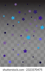 Color Glitter Vector Black Transparent Background. Shiny Stars Paper Postcard. Starfall Blue Illustration. Star Bright Wallpaper.