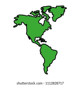 color global america map geography continent