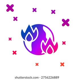 Color Global warming fire