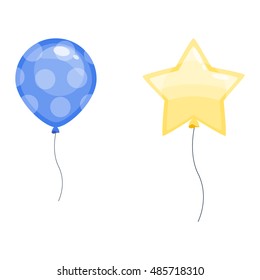 Color glossy animals balloons mega set vector illustration
