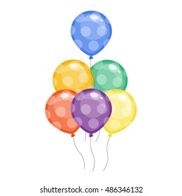 Color glossy animals balloons mega set vector illustration