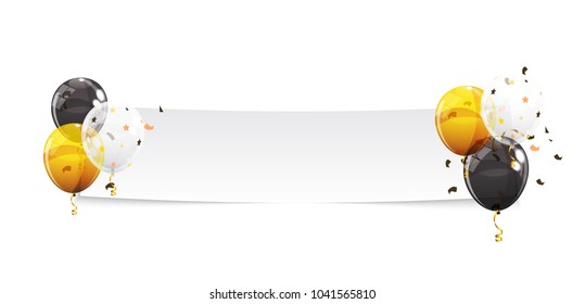 Color Glossy Balloons Background Banner Vector Illustration eps10