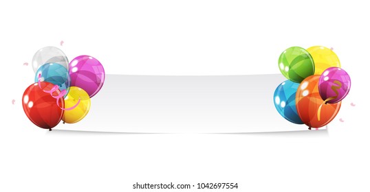 Color Glossy Balloons Background Banner Vector Illustration eps10
