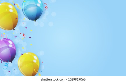 Color Glossy Balloons Background Vector Illustration eps10