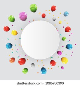 Color Glossy Balloons Background Vector Illustration eps10