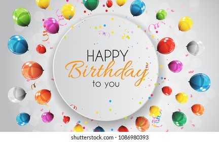 Color Glossy Balloons Background Vector Illustration eps10