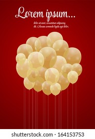 Color glossy balloons background vector illustration