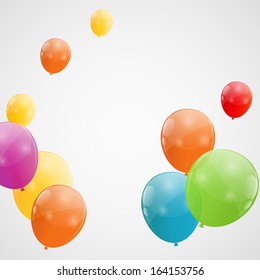 Color glossy balloons background vector illustration