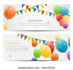 Color glossy balloons background vector illustration