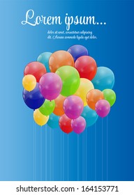 Color glossy balloons background vector illustration