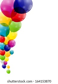 Color glossy balloons background vector illustration