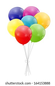 Color glossy balloons background vector illustration