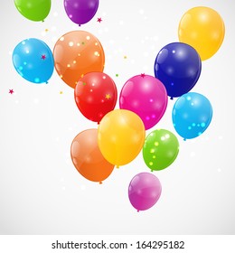 Color glossy balloons background vector illustration