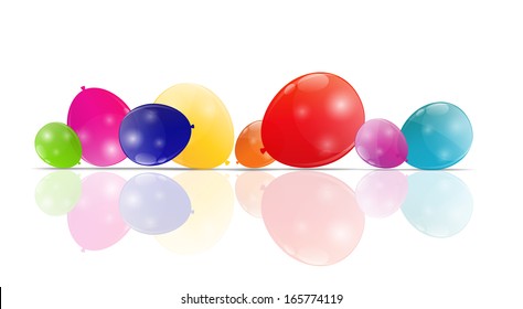 Color glossy balloons background vector illustration