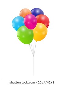 Color glossy balloons background vector illustration