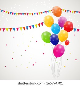 Color glossy balloons background vector illustration